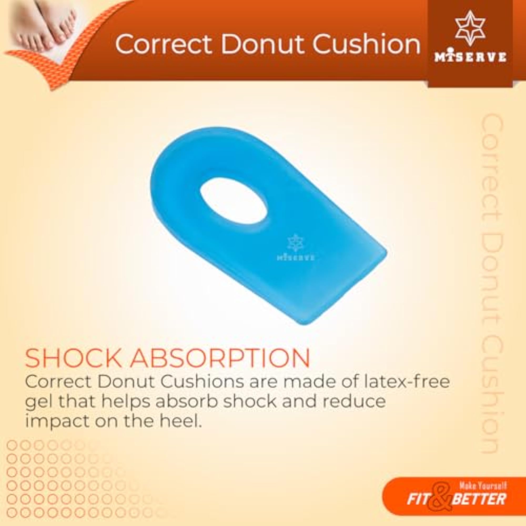 Correct Donut Heel Cushion, Silicone Gel Heel Cups
